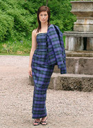 Ladies Tartan Silk Skirt and Channel Jacket